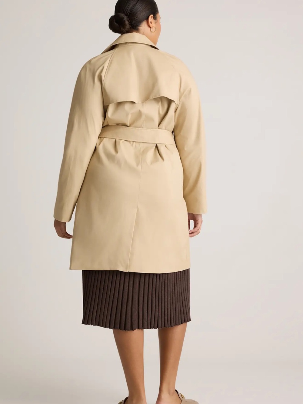 NWT QUINCE Comfort Stretch Trench Coat Light Khaki XS New - Picture 8 of 12